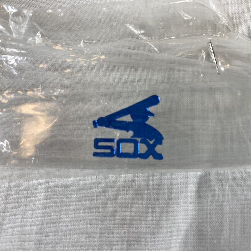 Chicago White Sox Vintage Large Acrylic Keychain 80s Logo Ball Bat Glove Clear